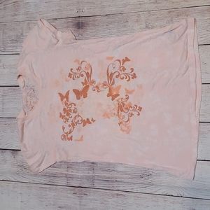 Next Era Patterned Sheer Butterfly Shirt - Size XL